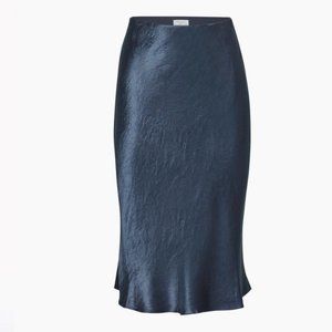 Babaton Slip Midi Skirt Satin - Navy - Women's Size 2 - NWOT